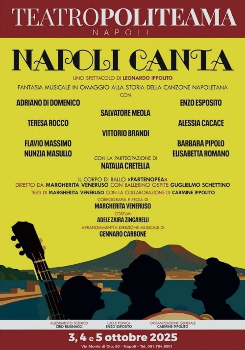 dal 3 al 5 ottobre - NAPOLI CANTA - POLITEAMA Napoli